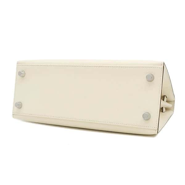 Hermès 2022 (Stamp U) Size 25 Epsom leather Kelly Nata x Sesame in Color with Palladium Hardware MultiColor Leather Very good - Inside View