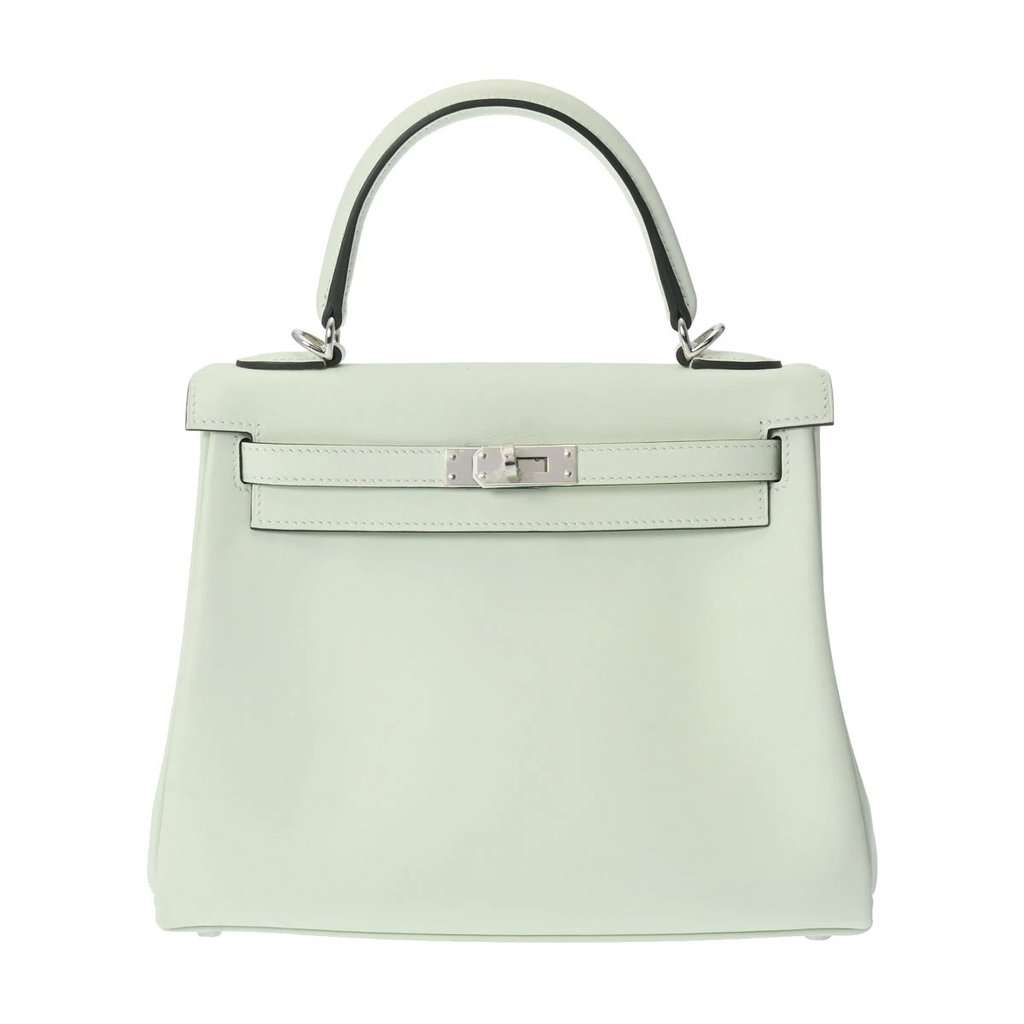 Hermès 2022 (Stamp U) Size 25 Swift leather Kelly Veil Fizz in Color with Palladium Hardware MultiColor Leather Very good - Front View