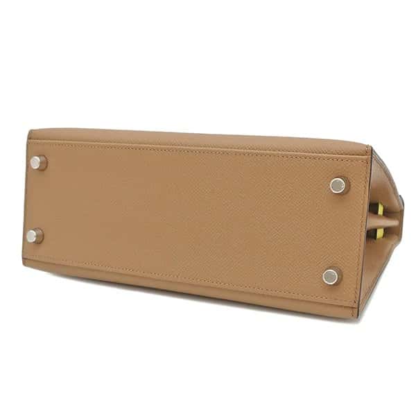 Hermès 2022 (Stamp U) Tricolor Chai/Mauve Sylvestre /Lime Kelly in Epsom Leather with Palladium Hardware MultiColor Leather Very good - Inside View