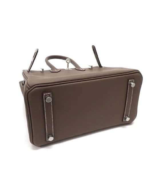 Hermès 2023 Birkin (Stamp B) Size 25 Veau Swift Leather handbag in Etoupe Color with Silver Hardware Beige Leather Very good - Box View