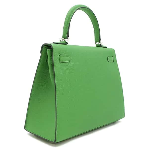 Hermès 2023 (Stamp B) Size 25 Epsom leather Kelly Vert Yucca in Color with Palladium Hardware MultiColor Leather Very good - Back View
