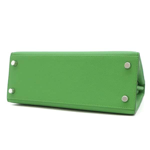 Hermès 2023 (Stamp B) Size 25 Epsom leather Kelly Vert Yucca in Color with Palladium Hardware MultiColor Leather Very good - Inside View