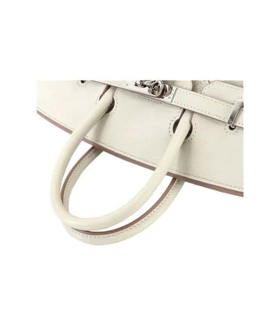 Hermès Birkin (Stamp D) Size 25 Swift Leather handbag in Beton Color with Silver Hardware Silver Leather Very good - Box View