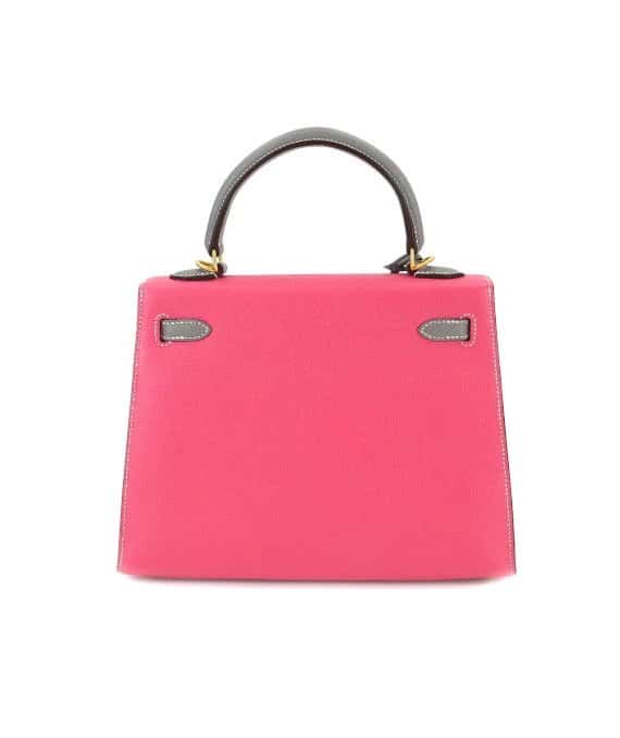 Hermès (Stamp C) Size 25 Epsom Leather Kelly in Rose Azareth Color with Gold Hardware Gold Leather Very good - Back View