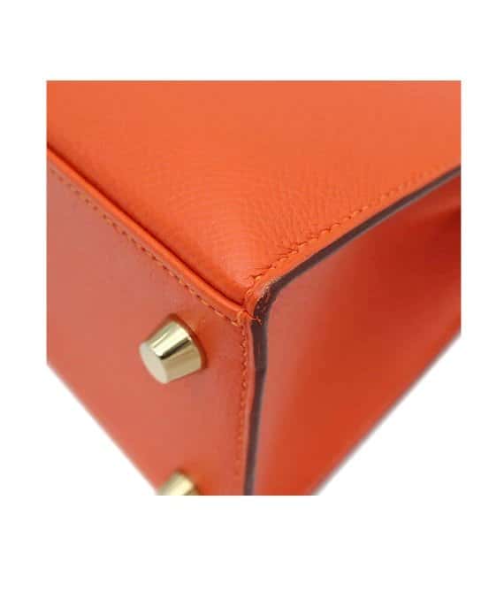 Hermès (Stamp X) Size 25 Epsom leather Kelly Orange in Color with Gold Hardware Orange Leather Very good - Model View