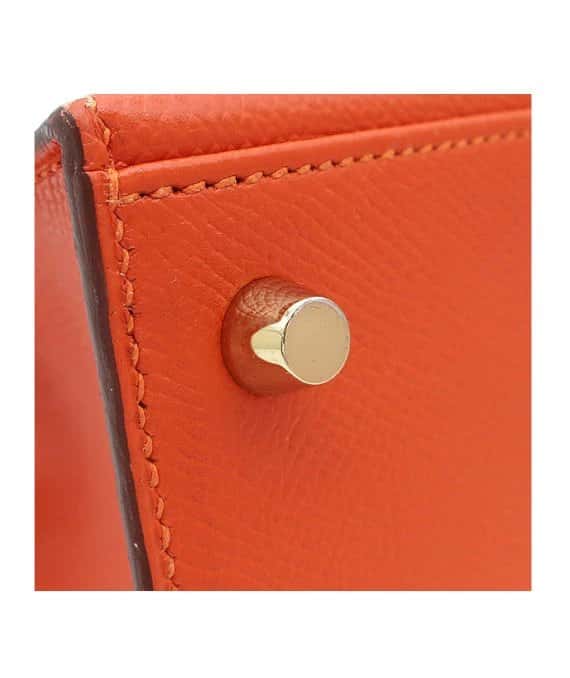 Hermès (Stamp X) Size 25 Epsom leather Kelly Orange in Color with Gold Hardware Orange Leather Very good - Box View