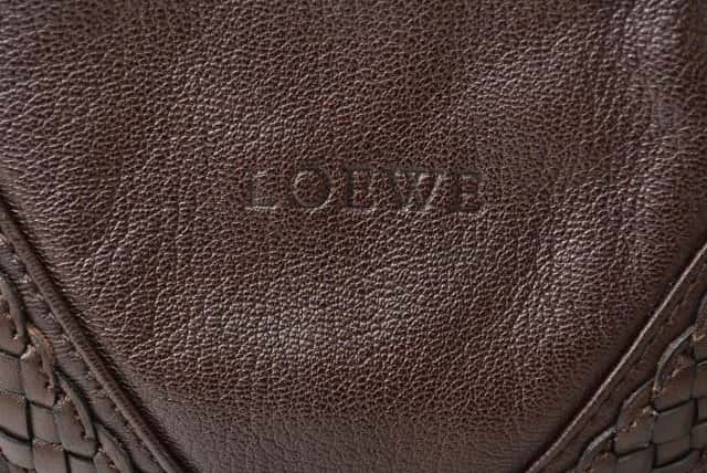 Loewe Dark Brown Nappa Leather Vintage Woven Hobo Bag with Pouch Brown Leather Good - Box View