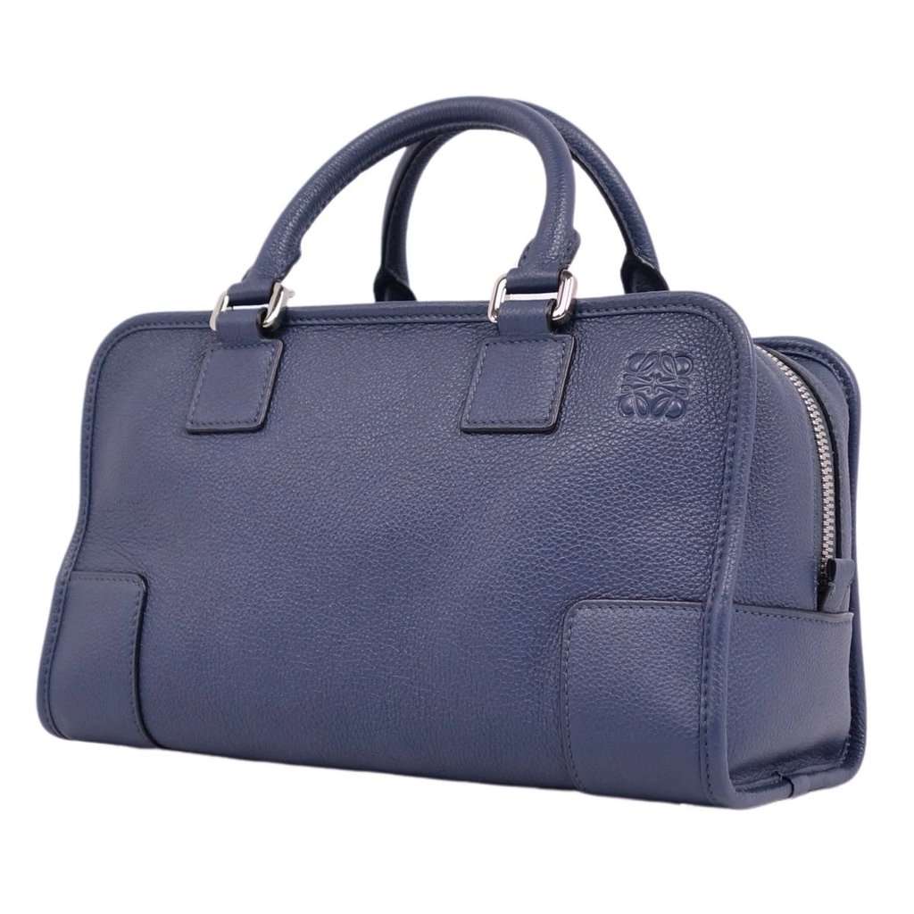 Loewe Navy Blue Anagram Leather Amazona 28 Bag Blue Leather Very good - Back View