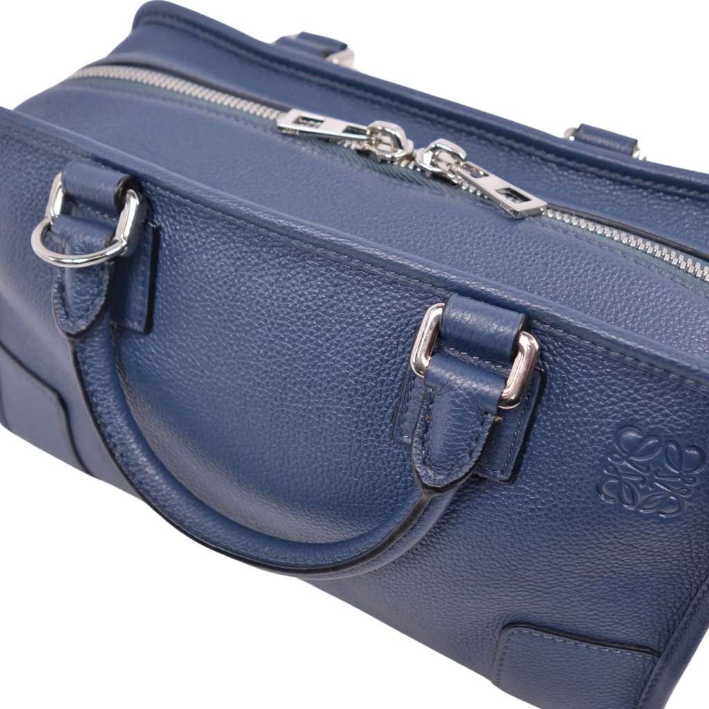 Loewe Navy Blue Anagram Leather Amazona 28 Bag Blue Leather Very good - Box View