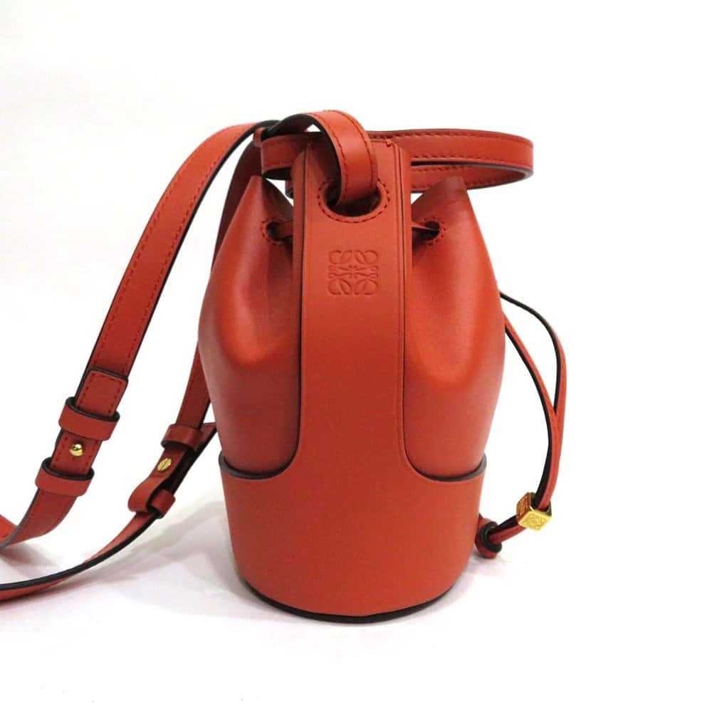 Loewe Vermillion Napa Calf Leather Mini Balloon Drawstring Bag MultiColor Leather Very good - Model View