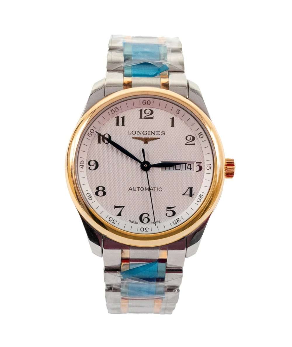 Longines Master Collection L2.755.5.79.7 Automatic Stainless Steel and 18k Rose Gold Silver Dial Men's Watch 38.5mm Swiss Movement Gold Never worn - Front View