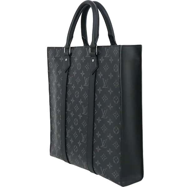 Louis Vuitton Black Monogram Eclipse Canvas Sac Plat Tote Bag Black Canvas Very good - Inside View