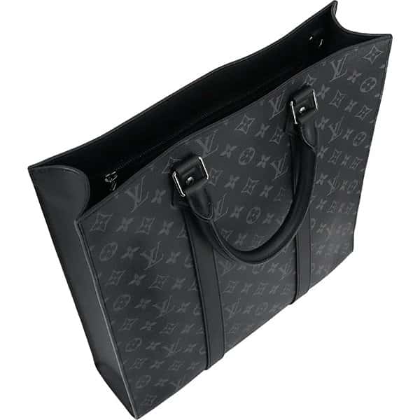 Louis Vuitton Black Monogram Eclipse Canvas Sac Plat Tote Bag Black Canvas Very good - Model View