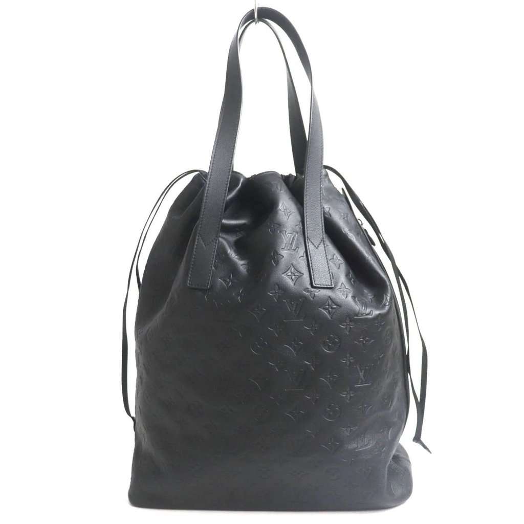 Louis Vuitton Black Monogram Helmet Drawstring Bag Black Leather Very good - Back View