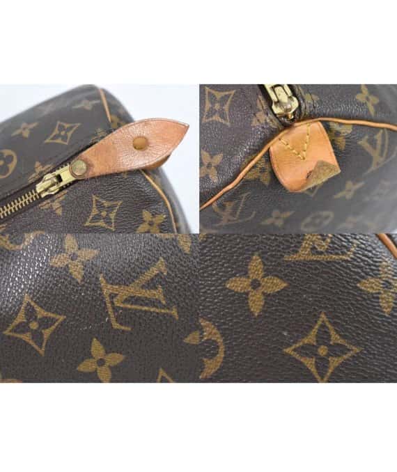 Louis Vuitton Brown Monogram Canvas Speedy 30 Top Handle Bag Brown Leather Good - Model View