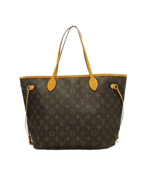 Louis Vuitton Brown Monogram Neverfull MM Tote Bag Brown Leather Very good - Front View
