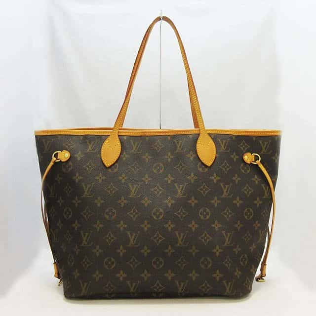 Louis Vuitton Brown Monogram Neverfull MM Tote Bag Brown Leather Very good - Back View