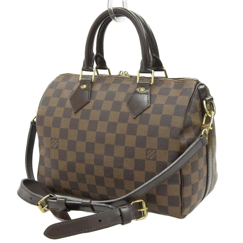 Louis Vuitton Speedy 25 Bandouliere Damier Ebene Bag MultiColor Canvas Very good - Back View