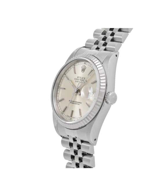 Rolex 1990 Datejust 16234 L Automatic Stainless Steel White Gold Jubilee Bracelet Men's Watch White Stainless steel Very good - Back View