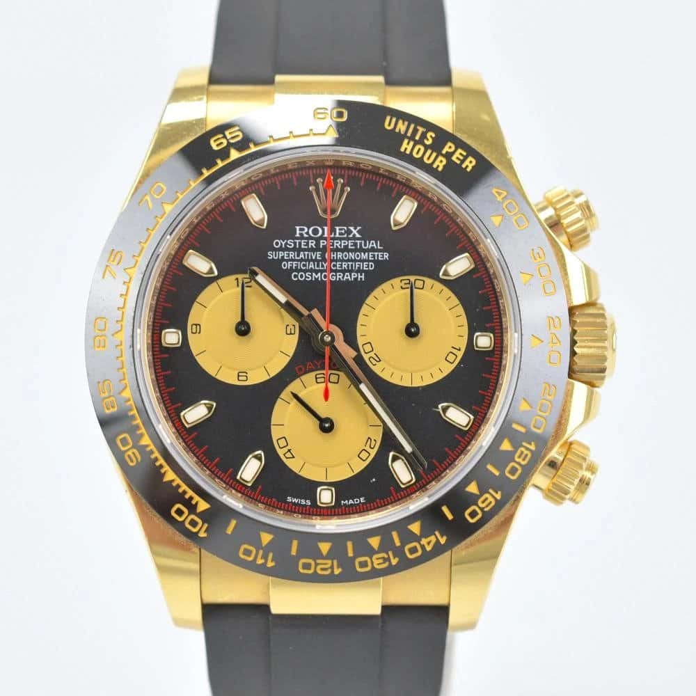 Rolex Black 18k Yellow Gold Cosmograph Daytona 116518LN Automatic Men's Wristwatch Yellow Very good - Back View