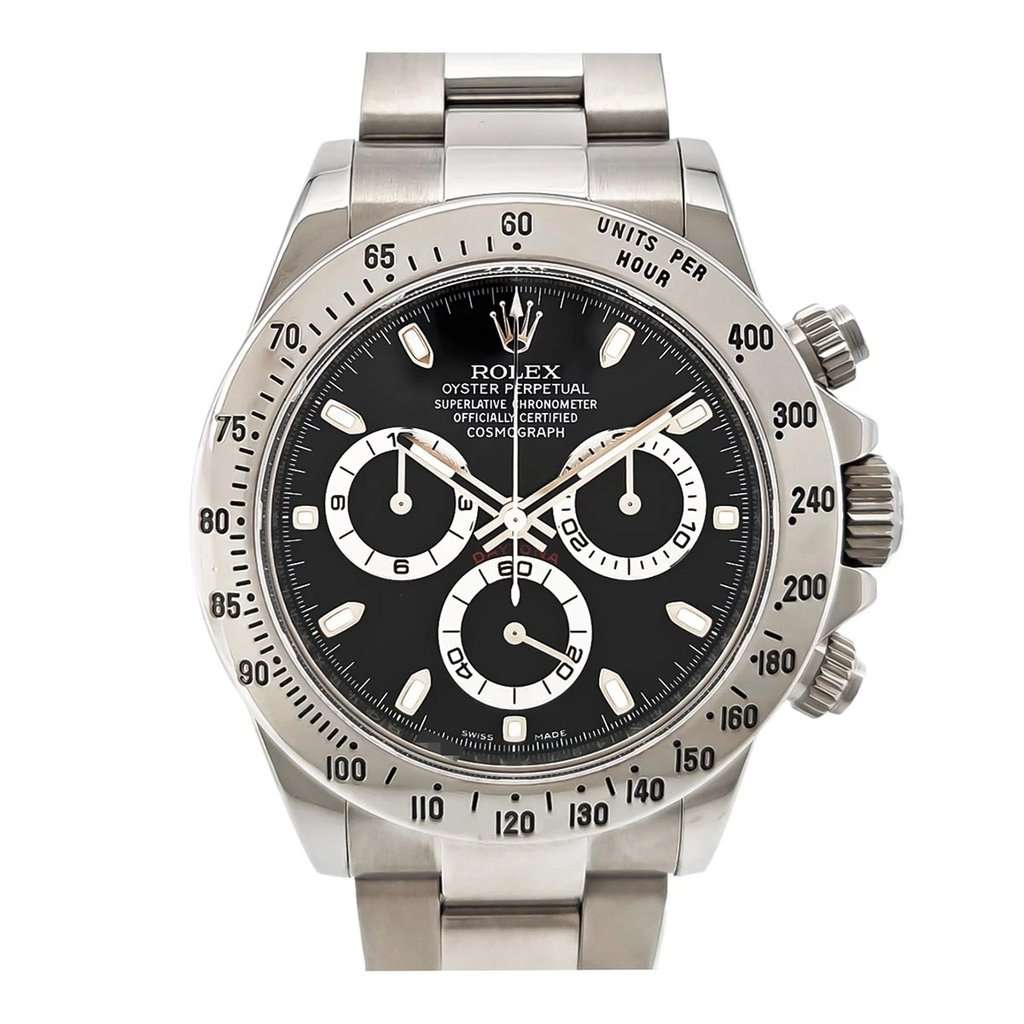 Rolex Cosmograph Daytona Mirror Buckle 116520 Black Very good - Front View