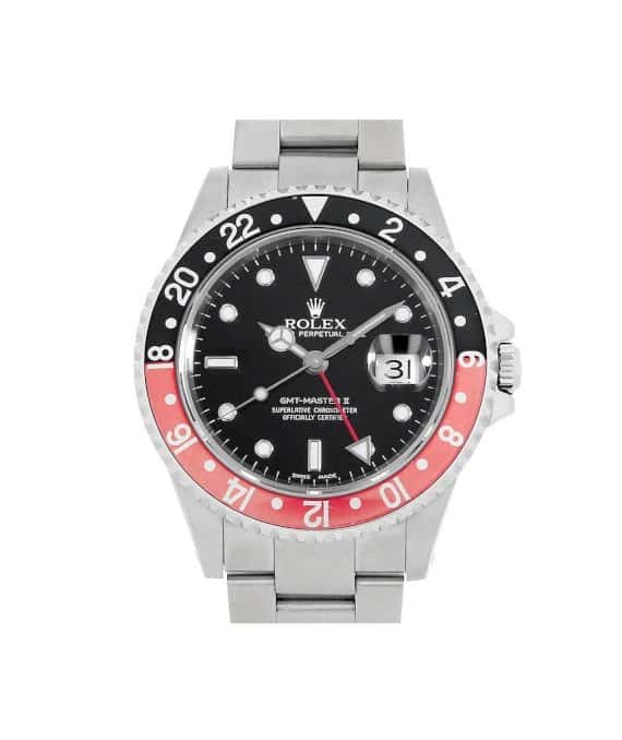 Rolex GMT-Master II 16710 Red Black Bezel 40mm Black Dial Stainless Steel Men's Watch Black Very good - Front View
