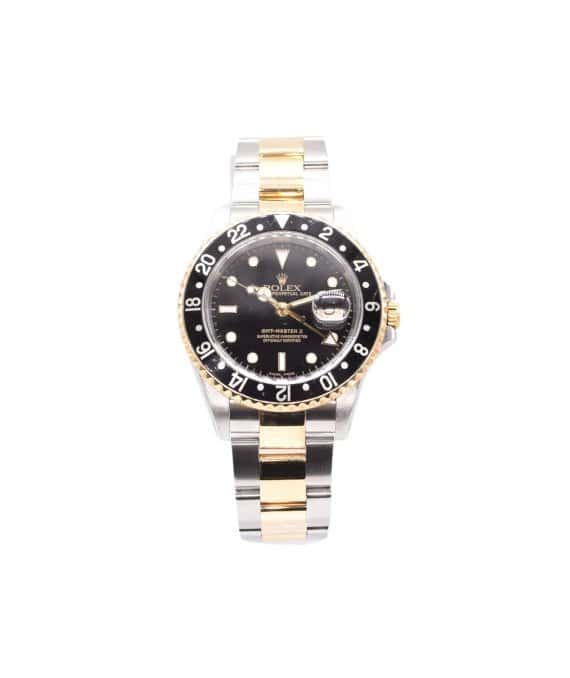 Rolex GMT-Master II 16713 40mm Black Dial Yellow Gold and Stainless Steel Men's Watch Yellow Very good - Front View