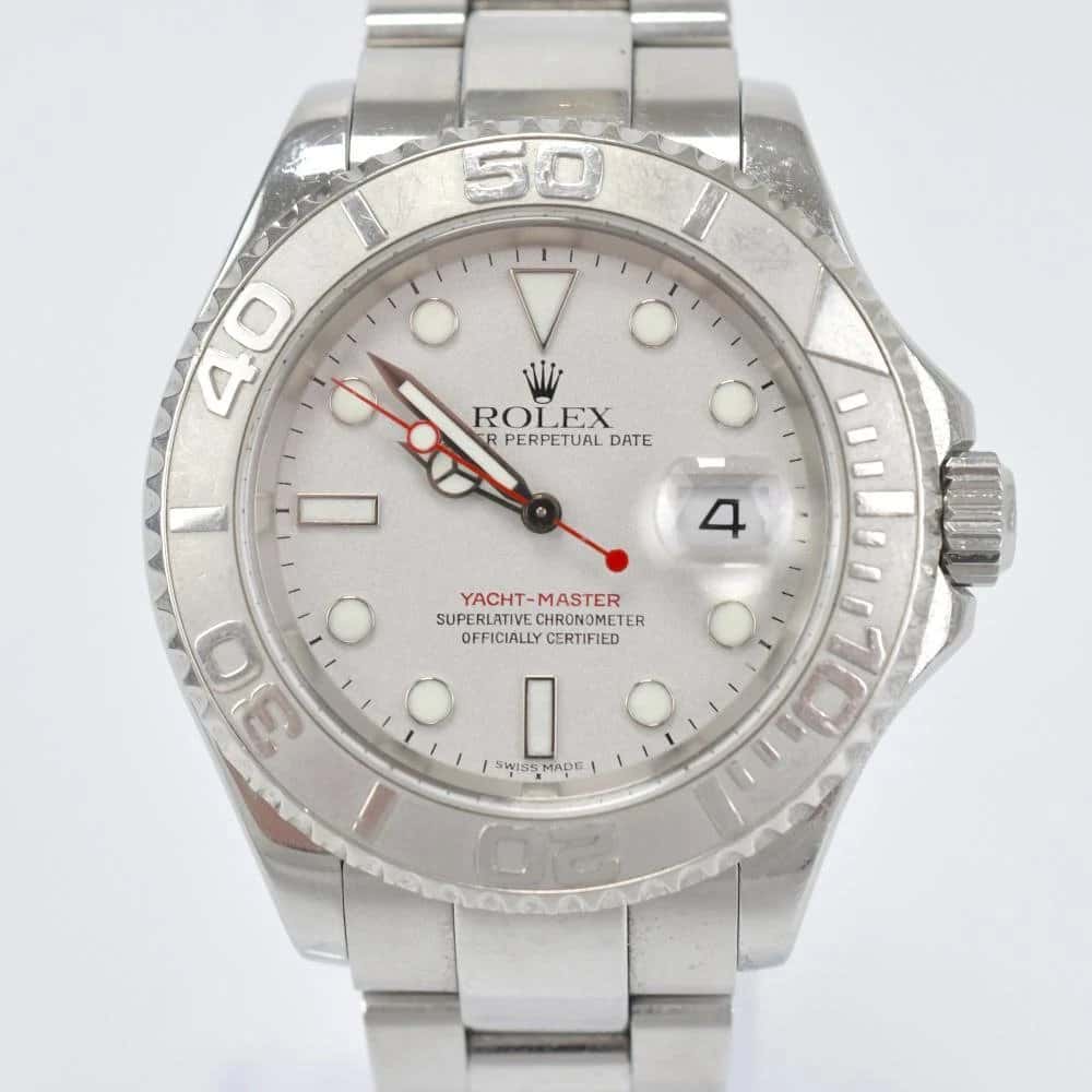 Rolex Silver Stainless Steel Yacht-Master 16622 Men's Wristwatch 40 mm Silver Good - Back View