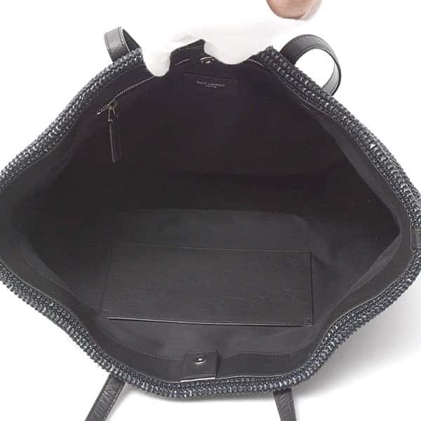 Saint Laurent Black Cabas Noir Raffia Tote Bag Black Good - Box View