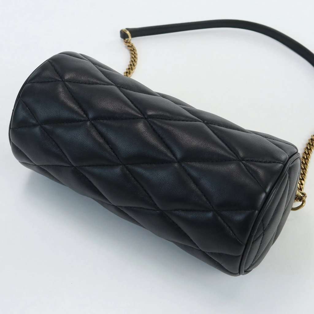 Saint Laurent Black Lambskin Leather Mini Sade Tube Bag Black Leather Very good - Back View