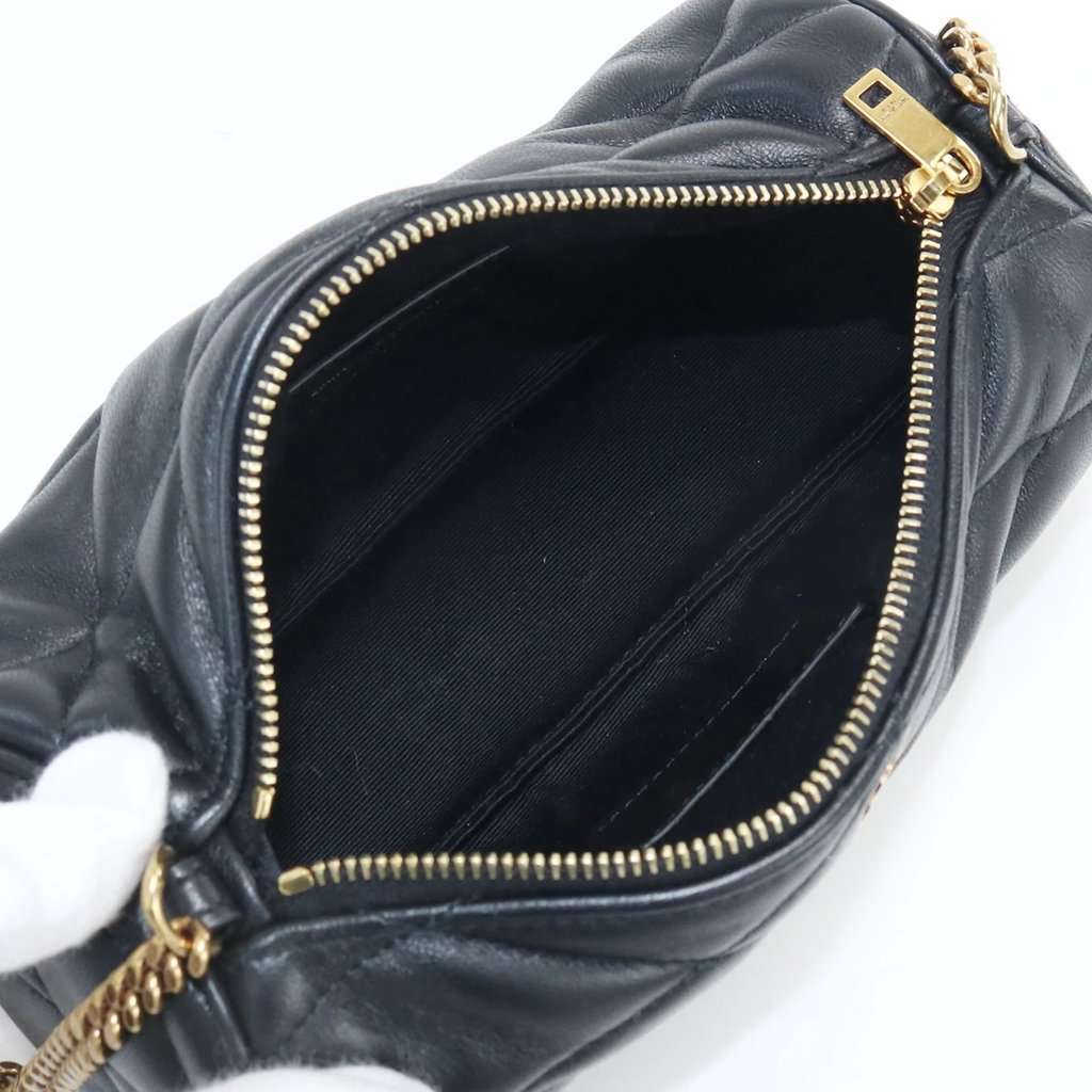 Saint Laurent Black Lambskin Leather Mini Sade Tube Bag Black Leather Very good - Inside View