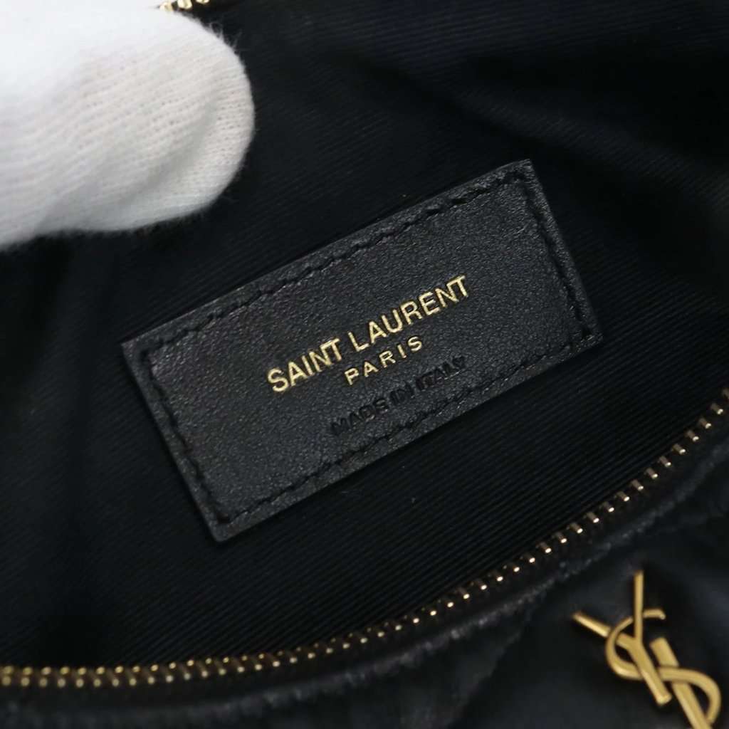 Saint Laurent Black Lambskin Leather Mini Sade Tube Bag Black Leather Very good - Box View