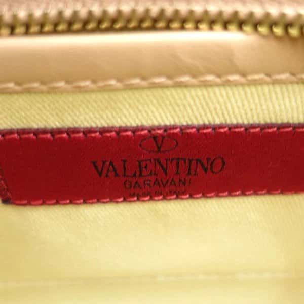 Valentino Garavani Beige Leather Mini Rockstud Trapeze Tote Beige Leather Very good - Box View