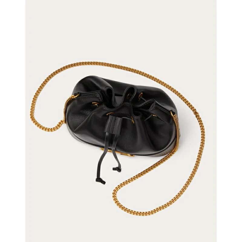 Valentino Garavani V Logo Signature Mini Chain Bucket Bag MultiColor Leather Very good - Inside View