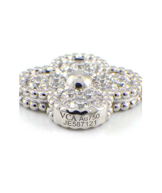 Van Cleef & Arpels Bracelet Vintage Alhambra Diamond Paved 5 Motif 18k White Gold Bracelet White Gold Very good - Inside View