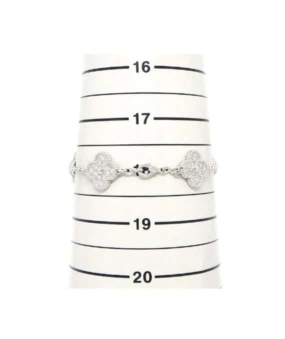 Van Cleef & Arpels Bracelet Vintage Alhambra Diamond Paved 5 Motif 18k White Gold Bracelet White Gold Very good - Box View