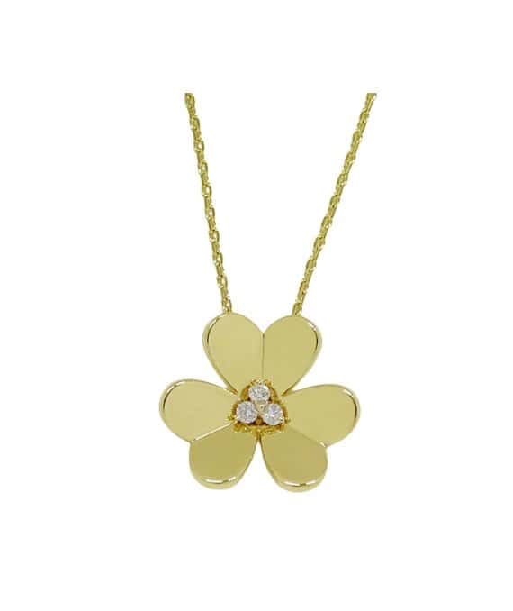 Van Cleef & Arpels Frivol Large 18k Yellow Gold and Diamond Necklace Yellow Gold Very good - Model View
