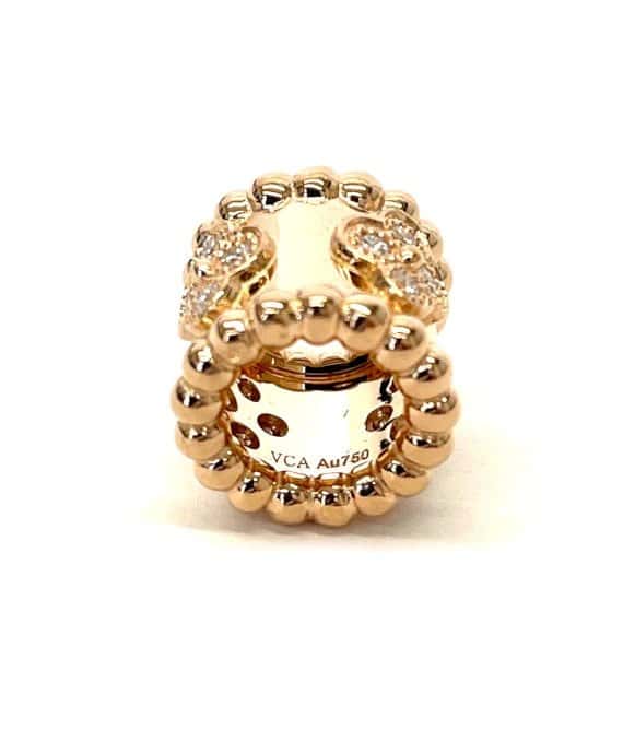 Van Cleef & Arpels K18 Rose Gold Perlée Clover Pendant Diamond Necklace Gold Gold Very good - Box View