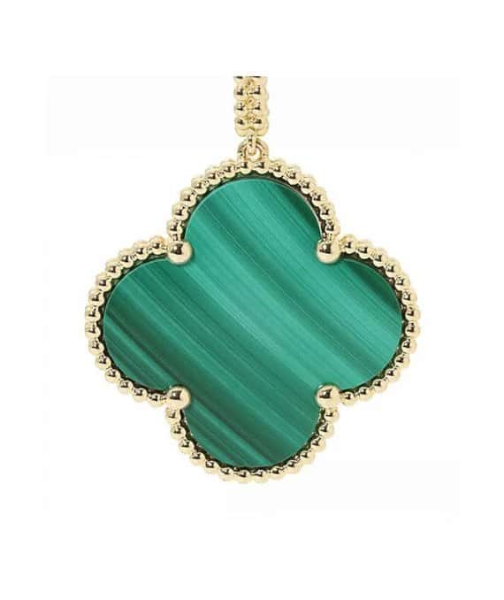 Van Cleef & Arpels Magic Alhambra Malachite 1 Motif Long Necklace In 18k Yellow Gold Yellow Gold Very good - Box View