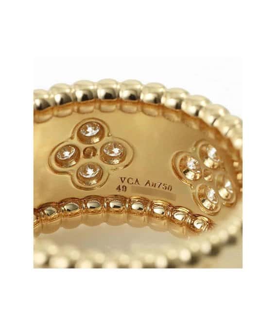 Van Cleef & Arpels Perlée Clover 18k Yellow Gold Diamond Ring Yellow Gold Never worn - Box View