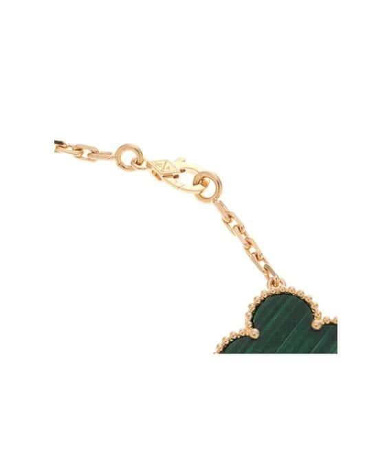 Van Cleef & Arpels Size 19 Magic Alhambra 5 Motifs Malachite Bracelet In 18k Yellow Gold Yellow Gold Very good - Model View