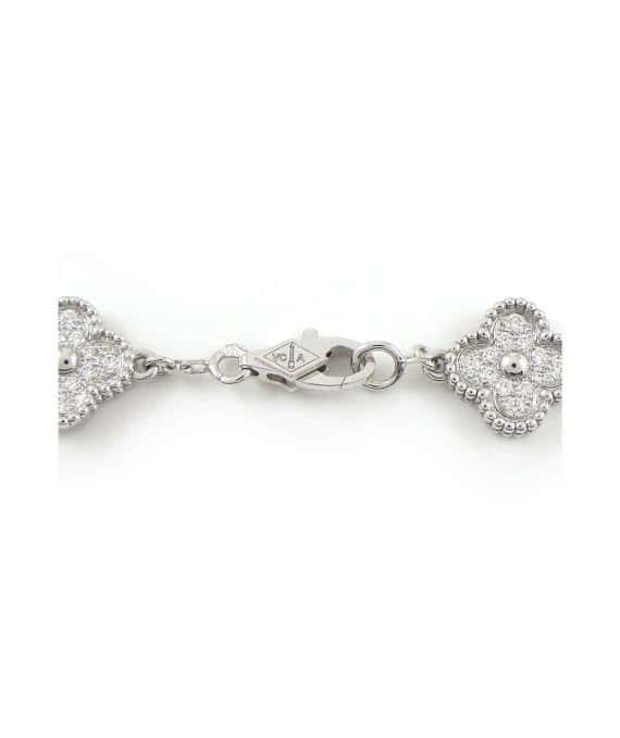 Van Cleef & Arpels Sweet Alhambra 6 Motifs Diamond Bracelet In 18k White Gold White Gold Very good - Inside View