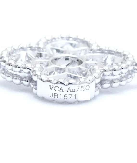 Van Cleef & Arpels Vintage Alhambra Diamond 10 Motif 18k White Gold Necklace White Gold Very good - Inside View