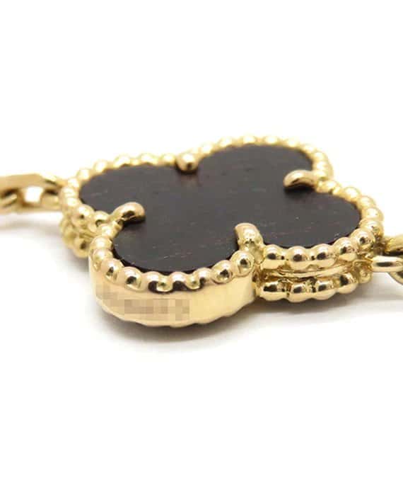 Van Cleef & Arpels Vintage Alhambra Letterwood Pendant 10 Motif Necklace in 18k Rose Gold Gold Gold Very good - Inside View