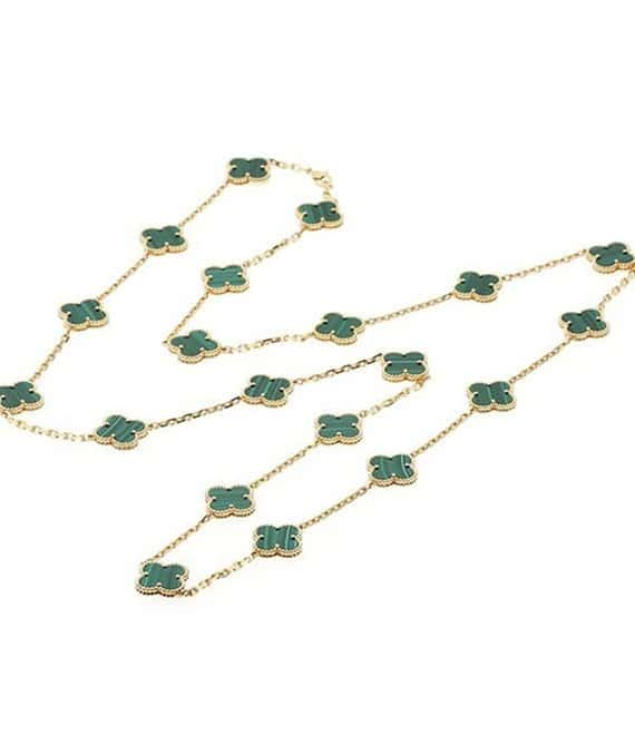 Van Cleef & Arpels Vintage Alhambra Long 20 Motifs Necklace in 18k Yellow Gold Yellow Gold Very good - Model View