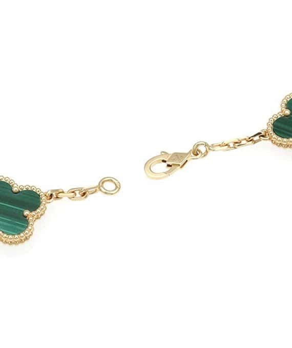 Van Cleef & Arpels Vintage Alhambra Malachite 20 Motif Long Necklace In 18k Yellow Gold Yellow Gold Very good - Inside View