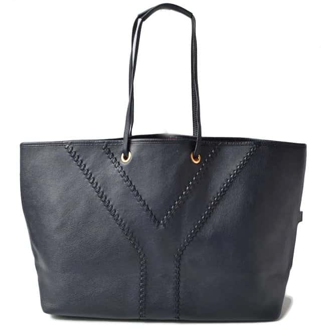 Saint Laurent Navy Blue/Rouge Leather Reversible Neo Double Tote Bag Blue Leather Very good - Front View