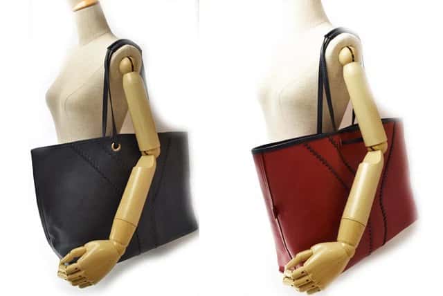 Saint Laurent Navy Blue/Rouge Leather Reversible Neo Double Tote Bag Blue Leather Very good - Back View