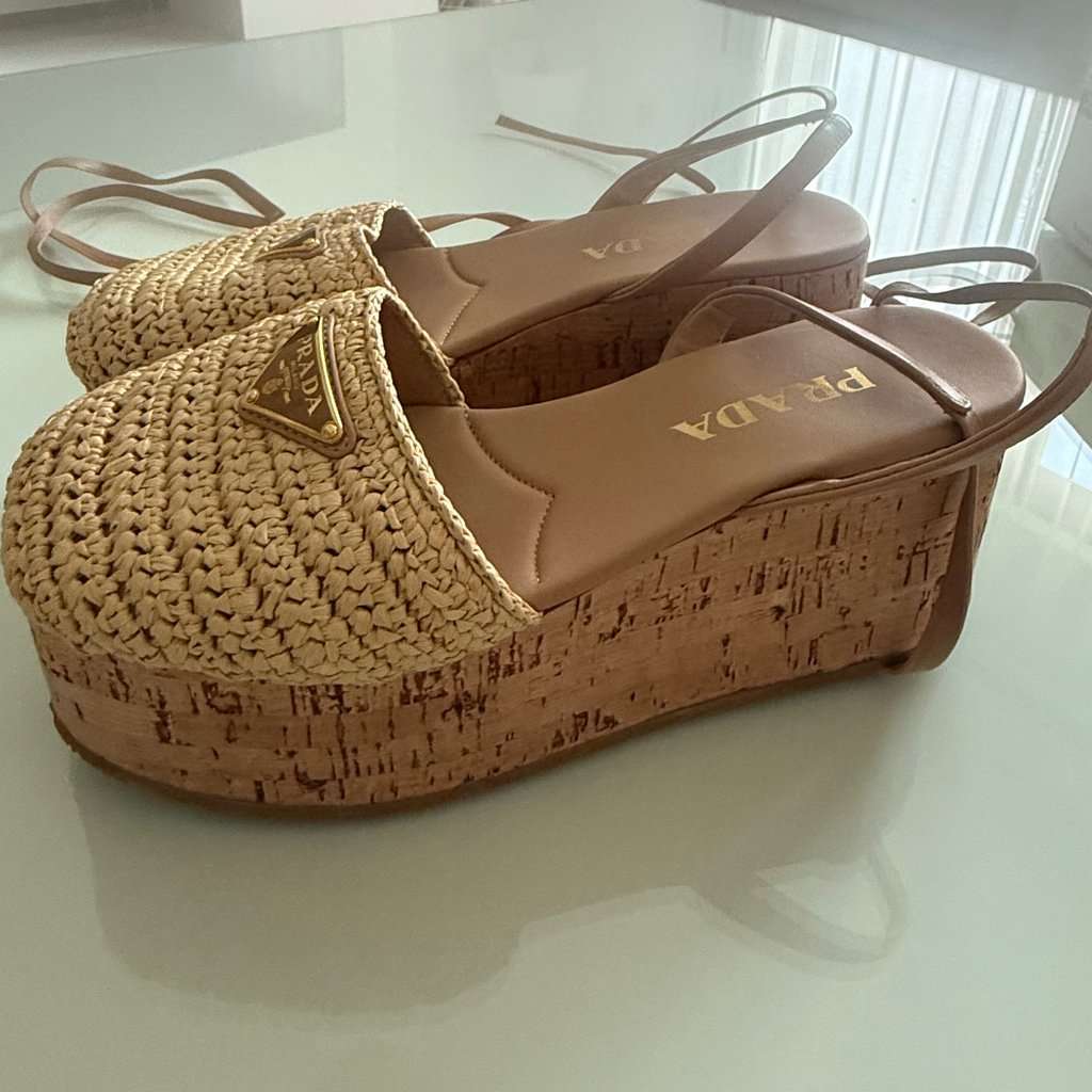 Prada Prada wrap around sandals Beige Very good condition - Back View