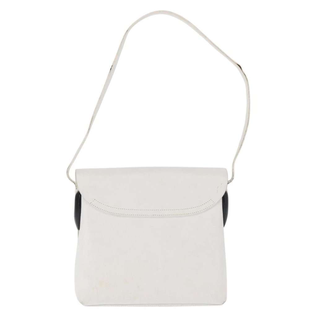 Gucci Shoulder Bag White Leather Good - Back View